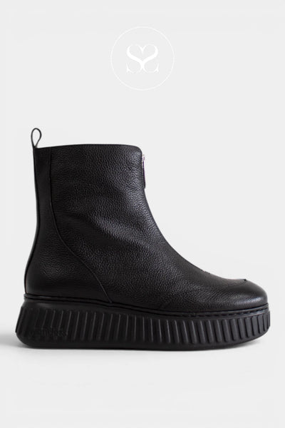 Wonders Black Zip Front Boots - A-5202 | Wonders Boots Ireland