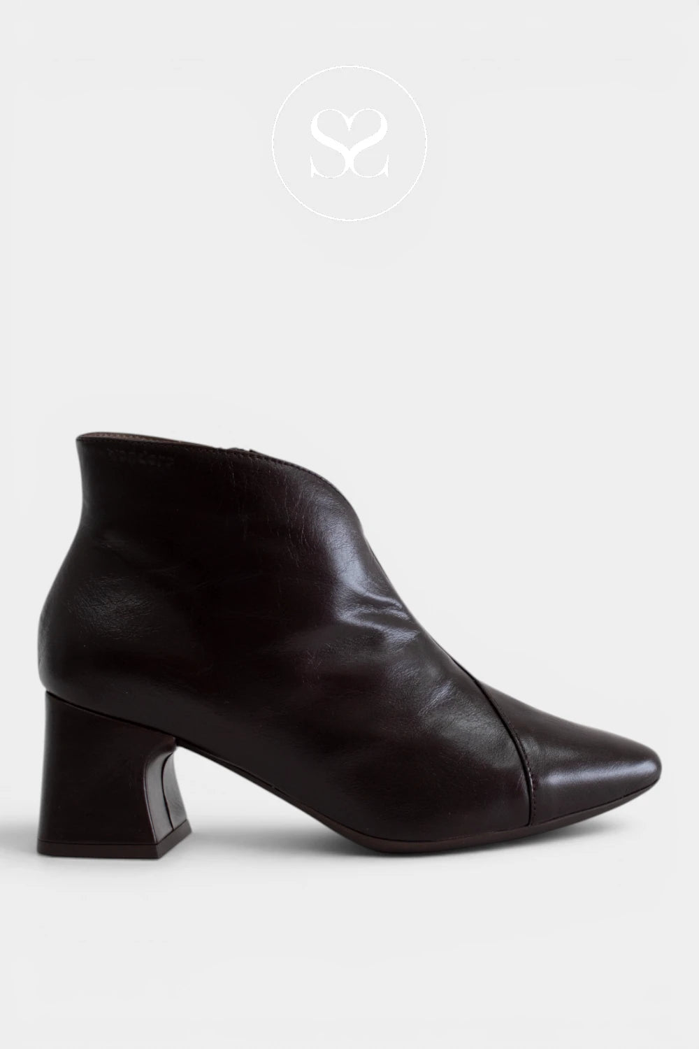 Wonders Chocolate Brown Pointed Heeled Ankle Boots I-9013