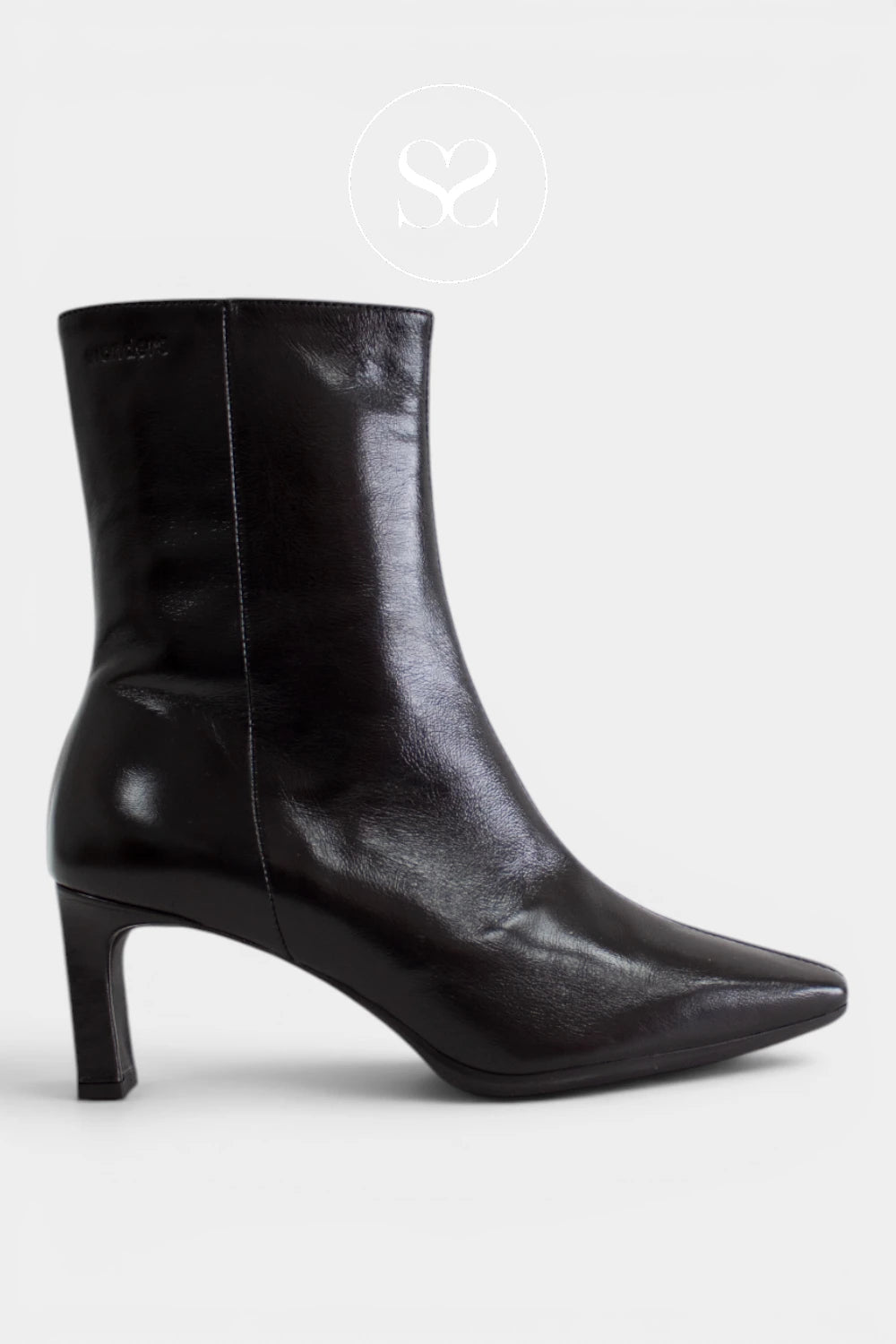 Wonders Black Pointed Heeled Ankle Boots - M-6301 for Women- Ireland