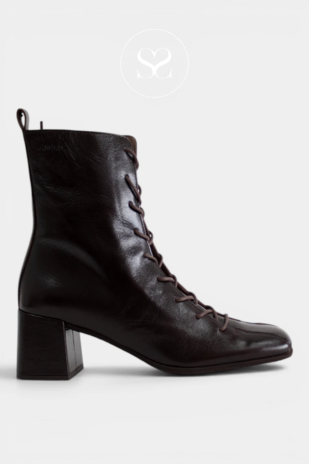 Wonders Chocolate Brown Lace Up Ankle Boots H-7004 for Women in Ireland