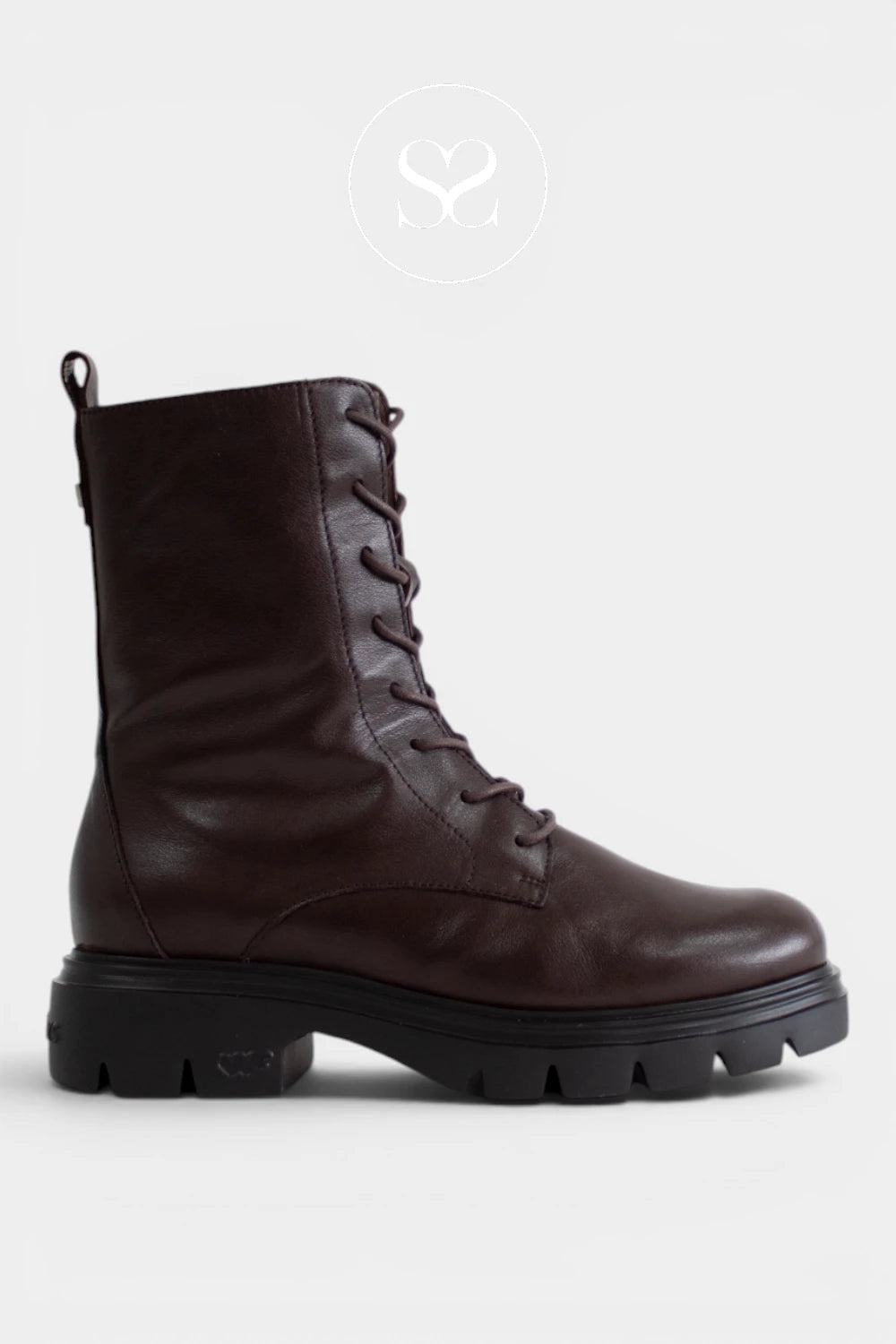 Wonders Brown Lace Up Boots - A-4313 for Women - Ireland