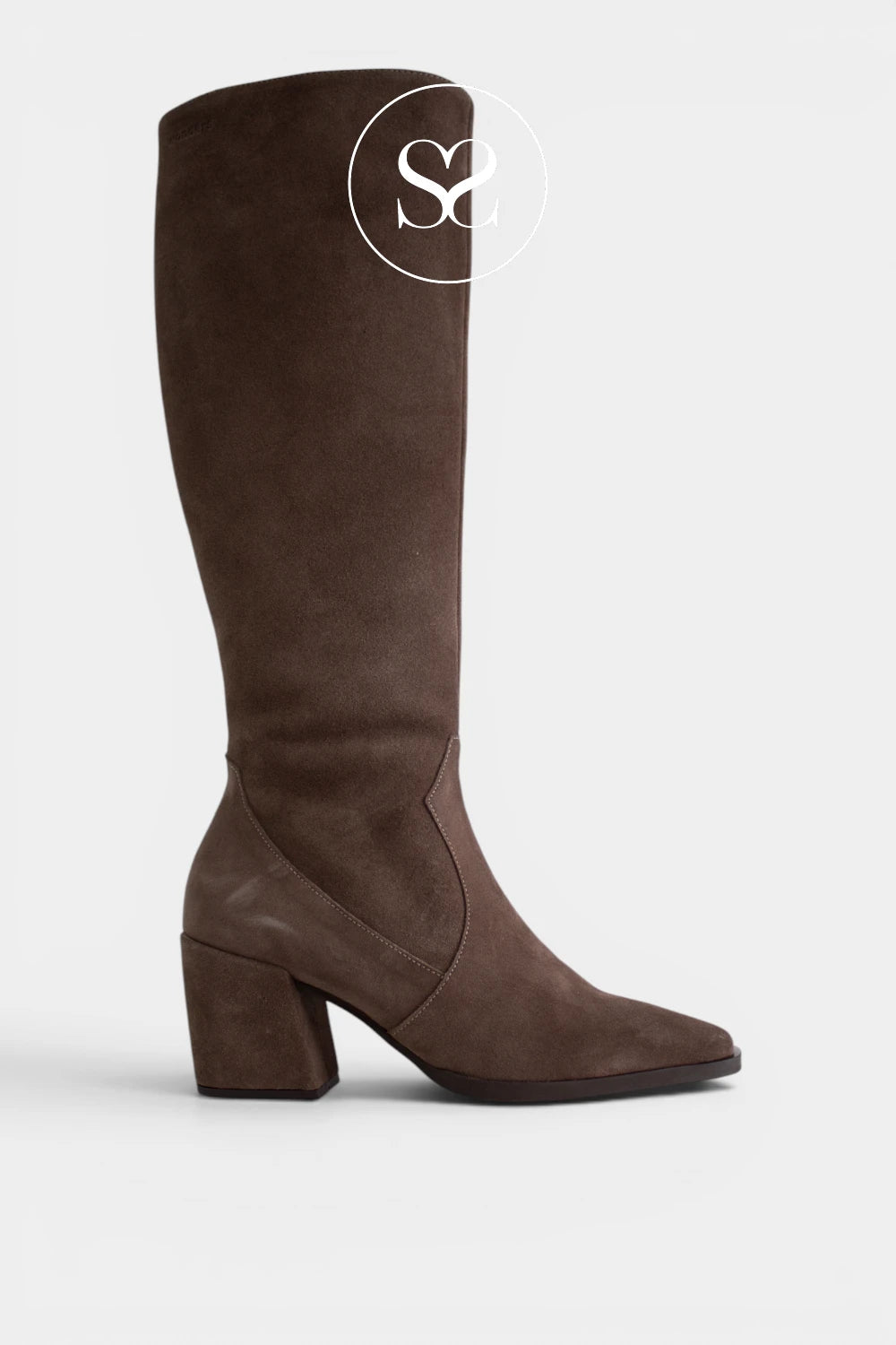 Wonders Brown Pointed Heeled Knee High Boots - M-6401 for Women - Ireland