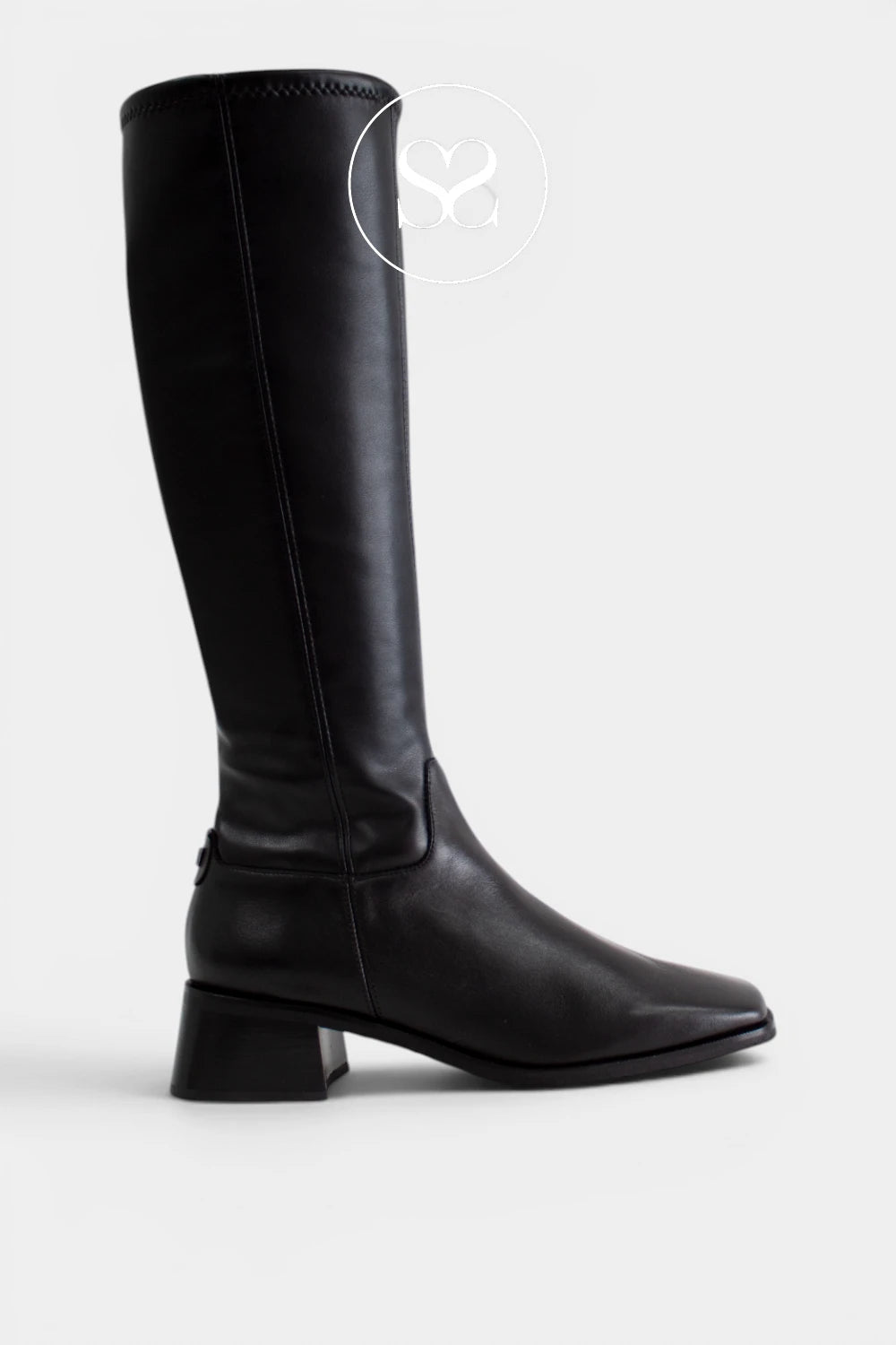 Wonders Black Knee High Boots - D-1612