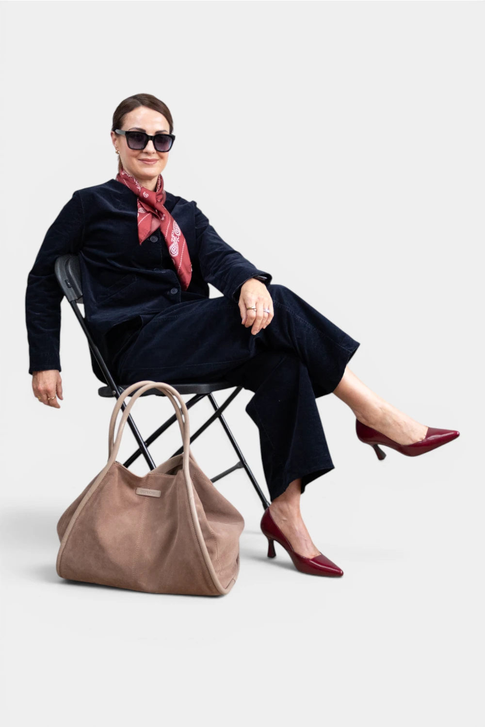 Lodi Wine Patent Flared Heel Court Shoe - Genius