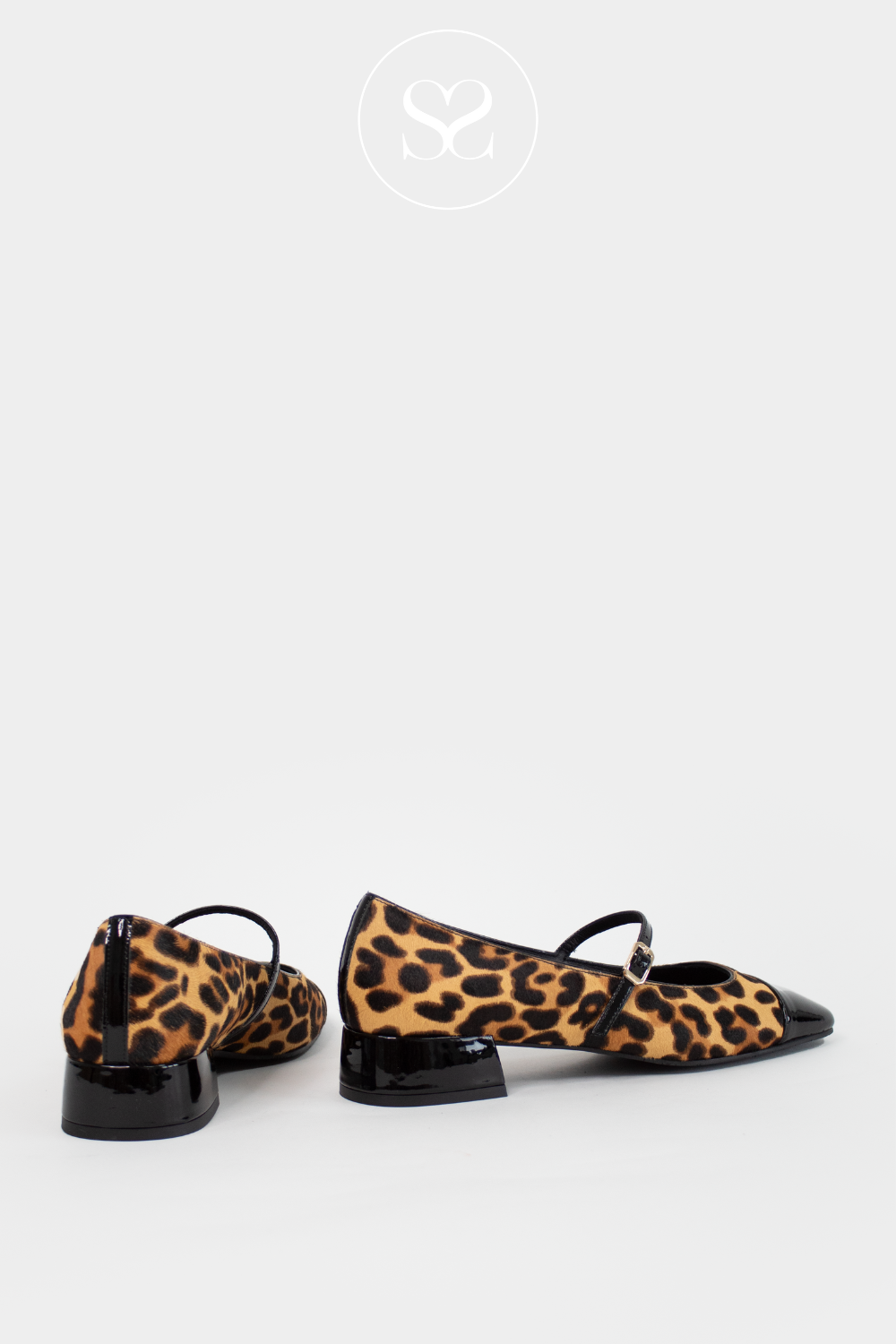 LODI BAMERIA IN LEOPARD BLACK PATENT LEATHER MARY JANE PUMPS