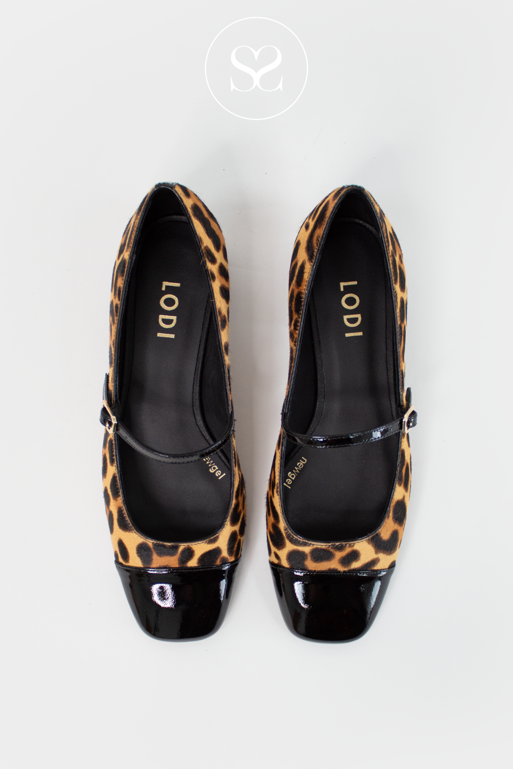 LODI BAMERIA-IN LEOPARD/BLACK PATENT LEATHER MARY-JANE PUMPS
