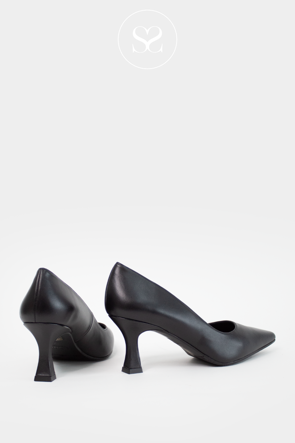 LODI NEW JONA FULL BLACK LEATHER COURT SHOES WITH BLACK INSOLE