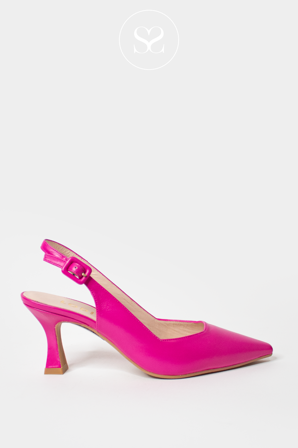 LODI JUCO PINK SLINGBACK POINTED TOE COURT SHOES