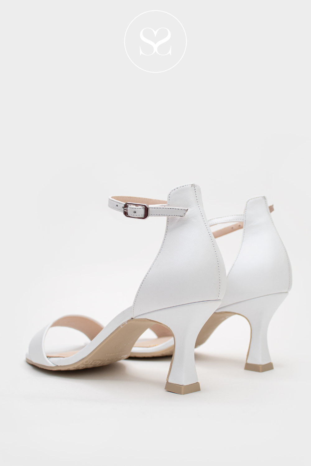 kitten heel sandals from lodi in white leather