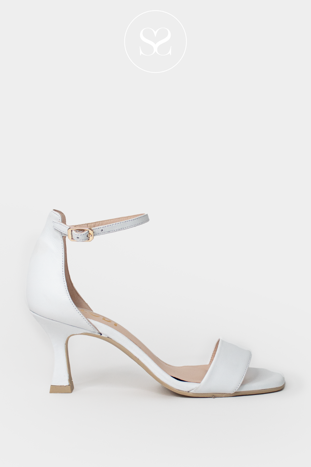 LODI LISCO BARELY THERE SANDALS IN WHITE LEATHER