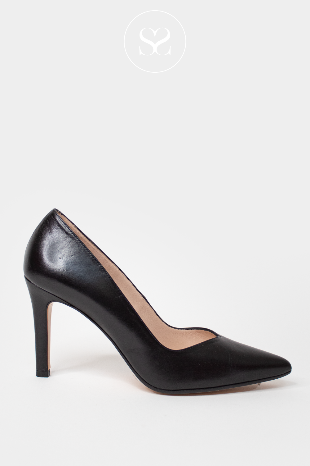 BLACK LEATHER LODI RABOT - HIGH HEEL COURT SHOES