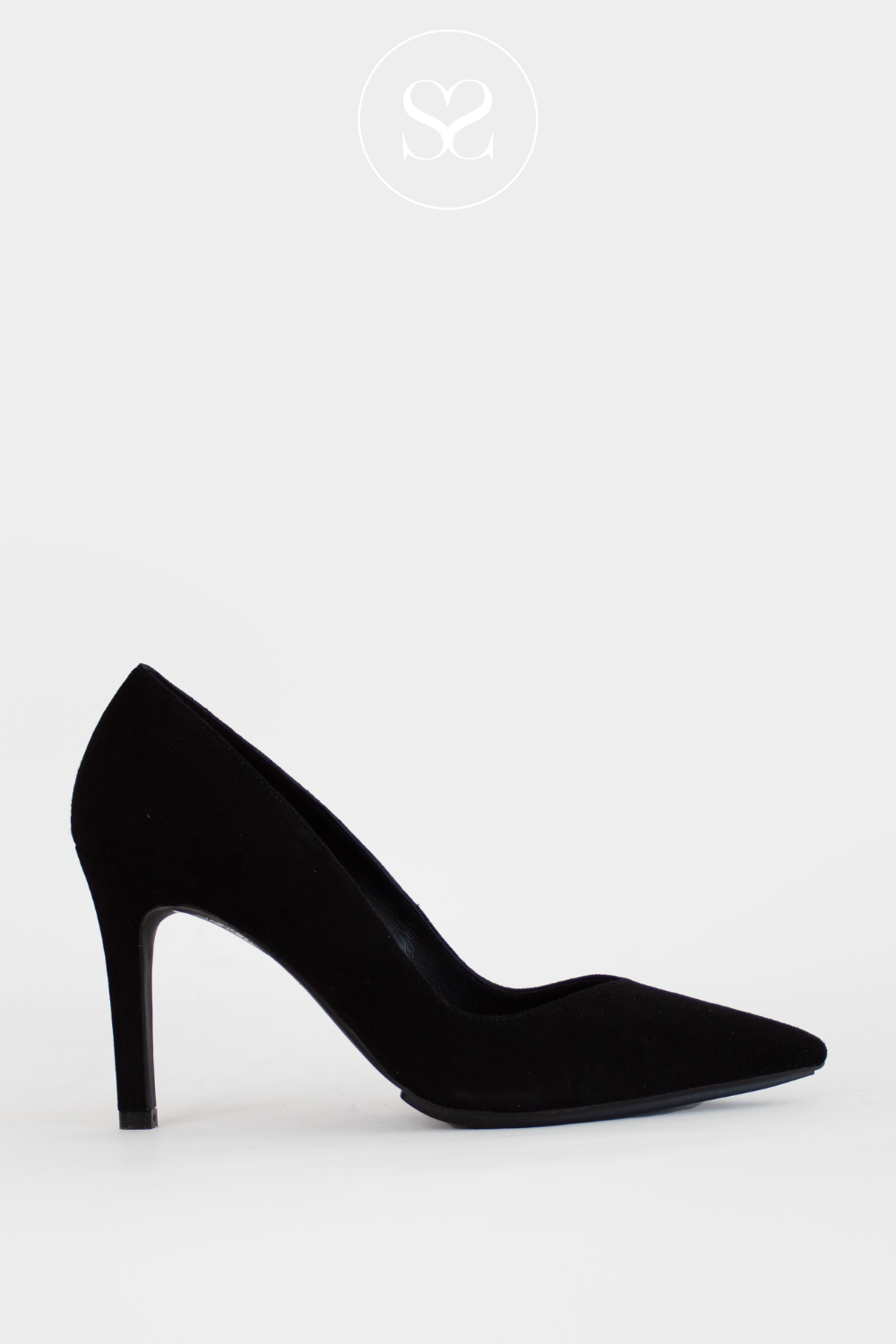 LODI NEW RABOT BLACK SUEDE HEELED COURT SHOES