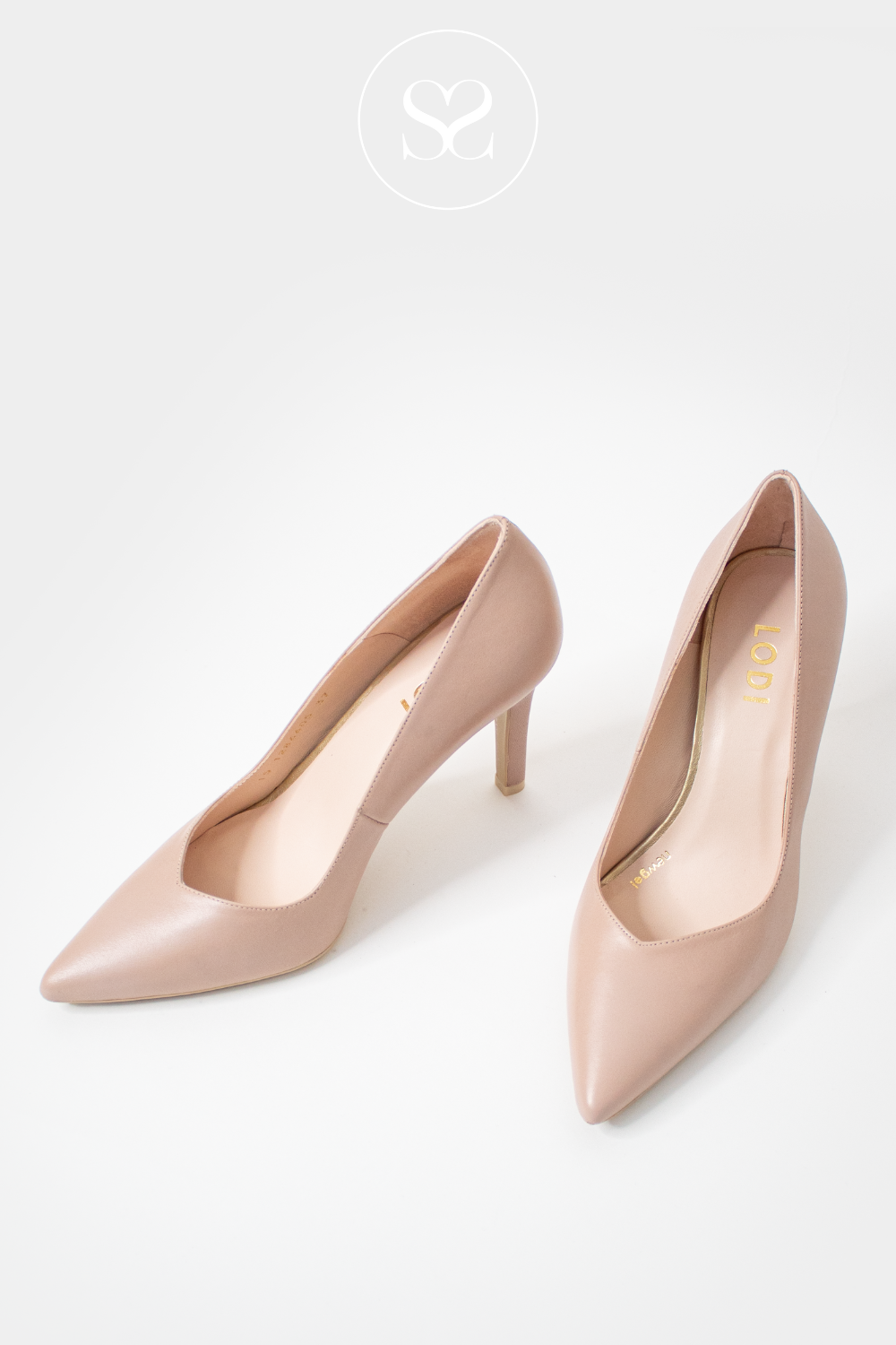 LODI RABOT NUDE LEATHER COURT SHOE HIGH STILETTO HEEL WITH POINTED TOE