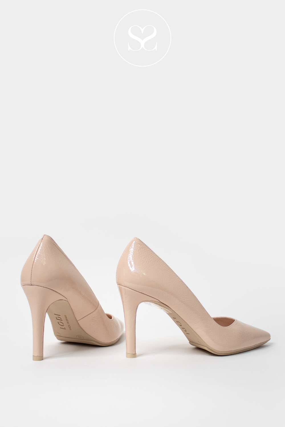 LODI RABOT NUDE PATENT POINTED TOE COURT HIGH HEEL SHOE