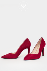 LODI RABOT WINE RED POINTED TOE, HIGH HEELED STILETTO WITH A POINTED TOE AND V-CUT FRONT