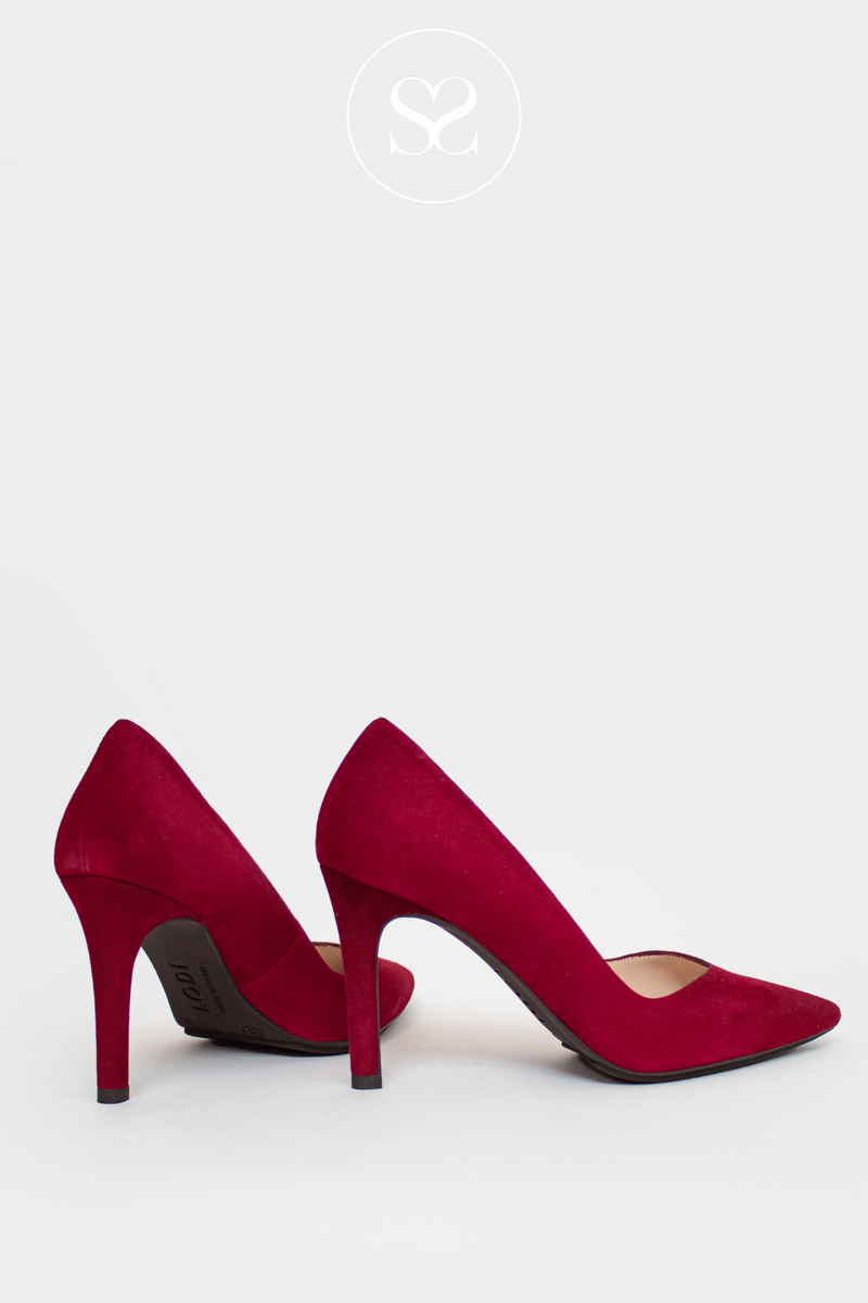 LODI RABOT WINE RED POINTED TOE, HIGH HEELED STILETTO WITH A POINTED TOE AND V-CUT FRONT