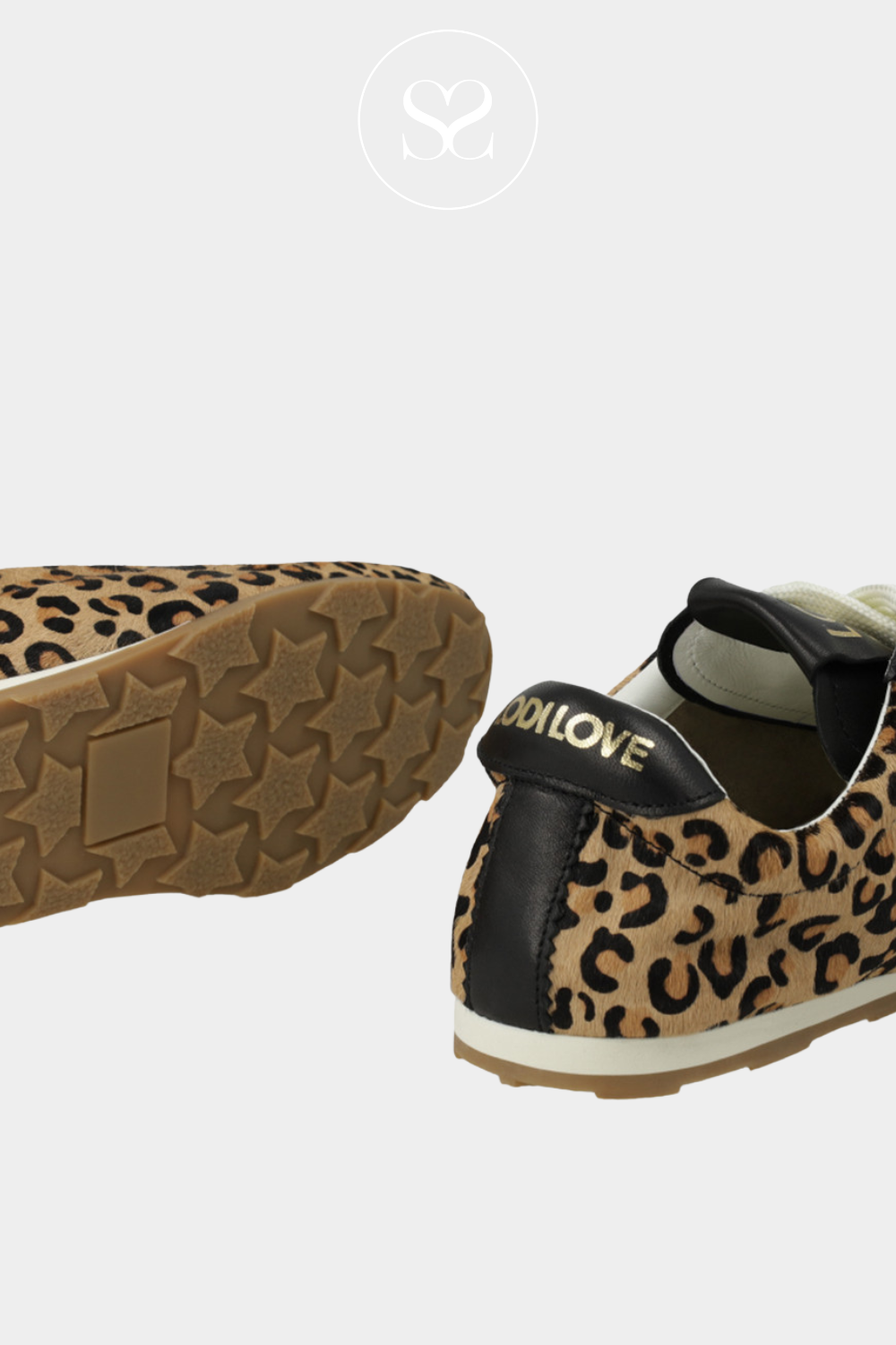 LODI S05508-P LEOPARD PRINT LEATHER TRAINERS