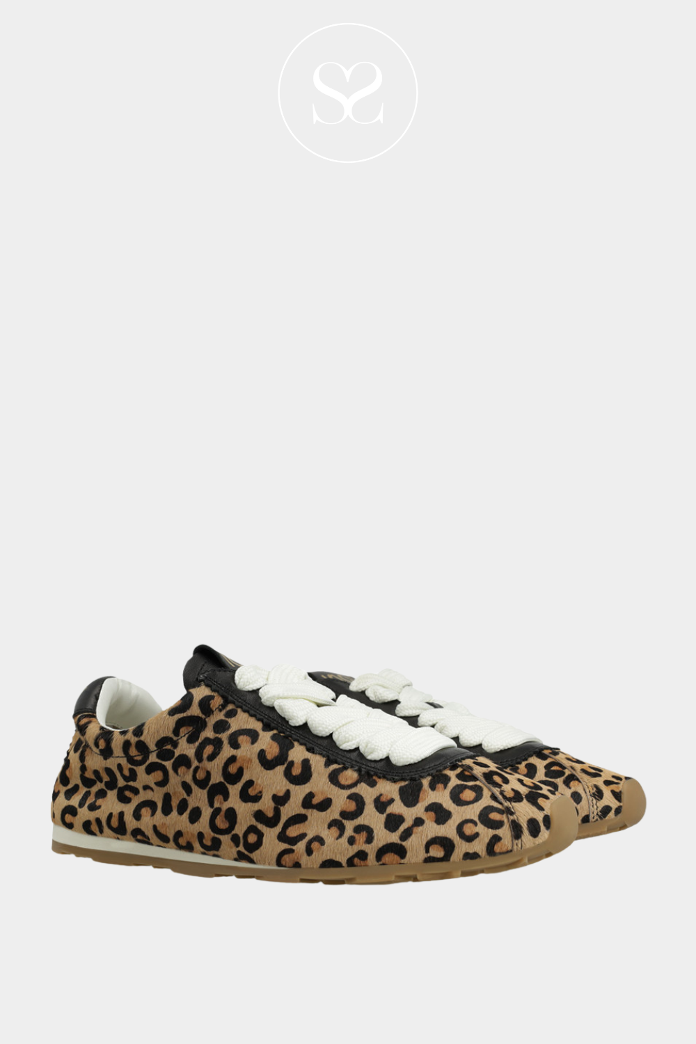 LODI S05508-P LEOPARD PRINT LEATHER TRAINERS