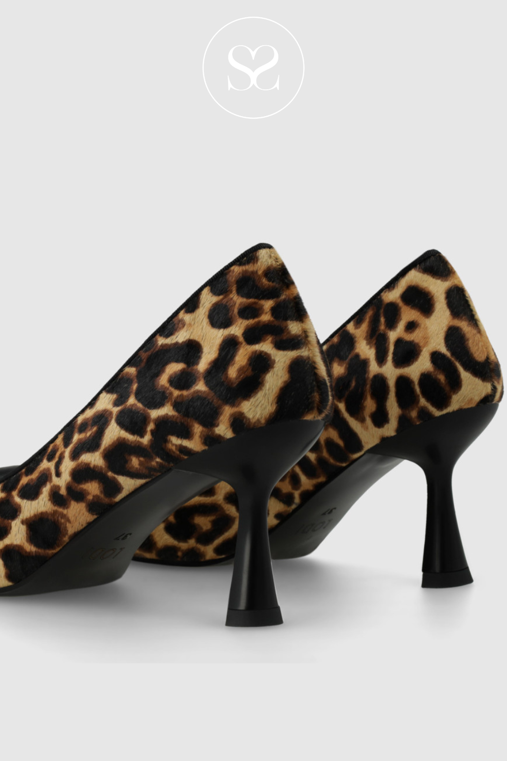 Leopard skin court shoes top