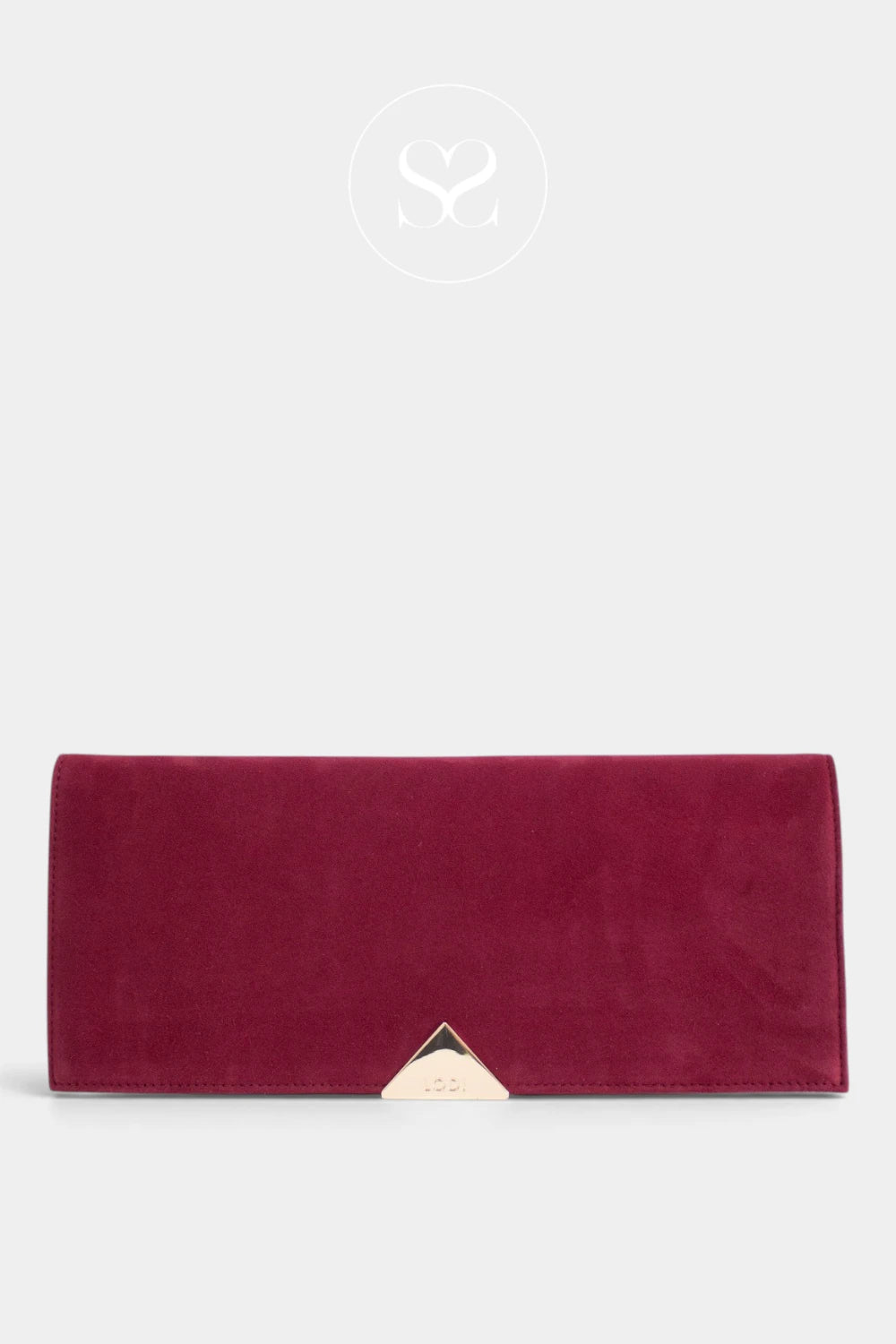 Lodi Wine Suede Envelope Clutch Bag - L1900