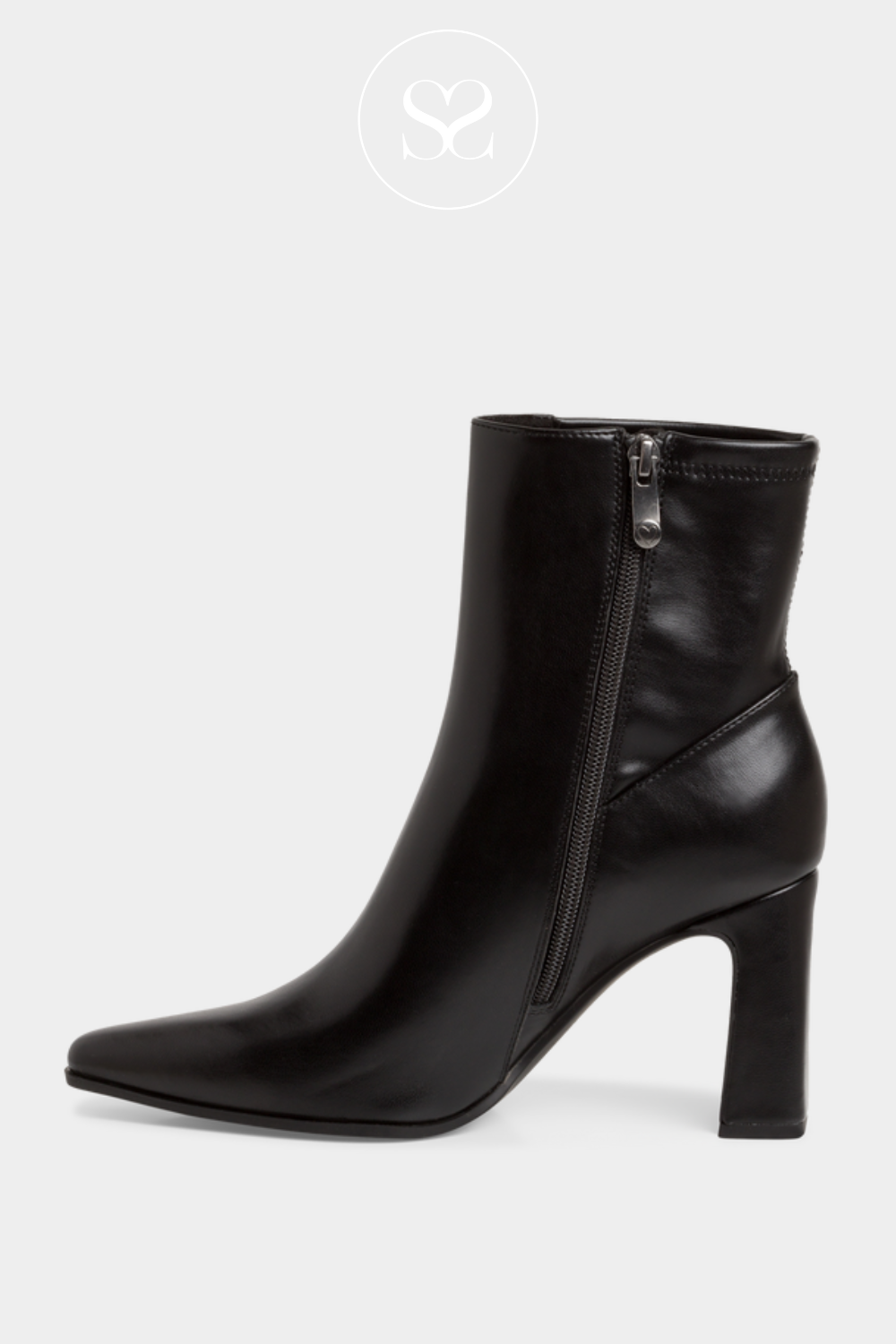 MARCO TOZZI 2-25314 BLACK HEEL ANKLE BOOTS