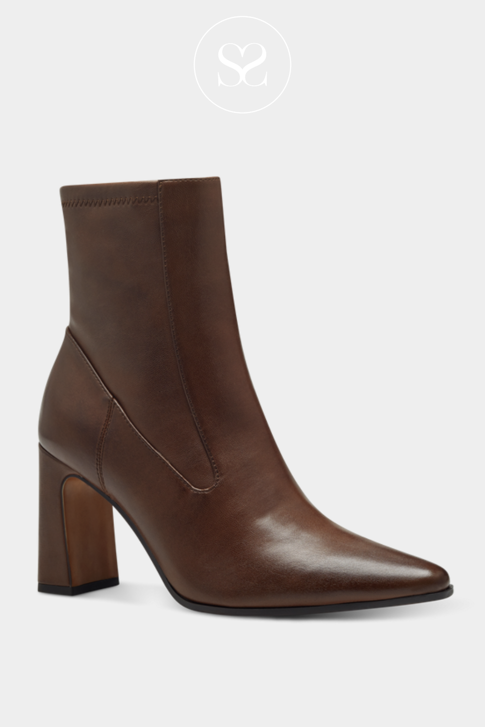 MARCO TOZZI 2-25314-43 TAN HEEL ANKLE BOOTS