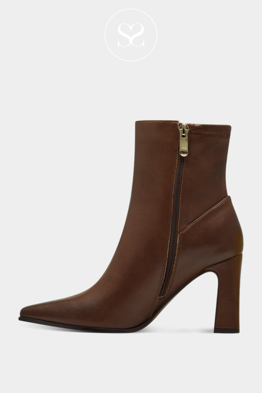 MARCO TOZZI 2-25314-43 TAN HEEL ANKLE BOOTS