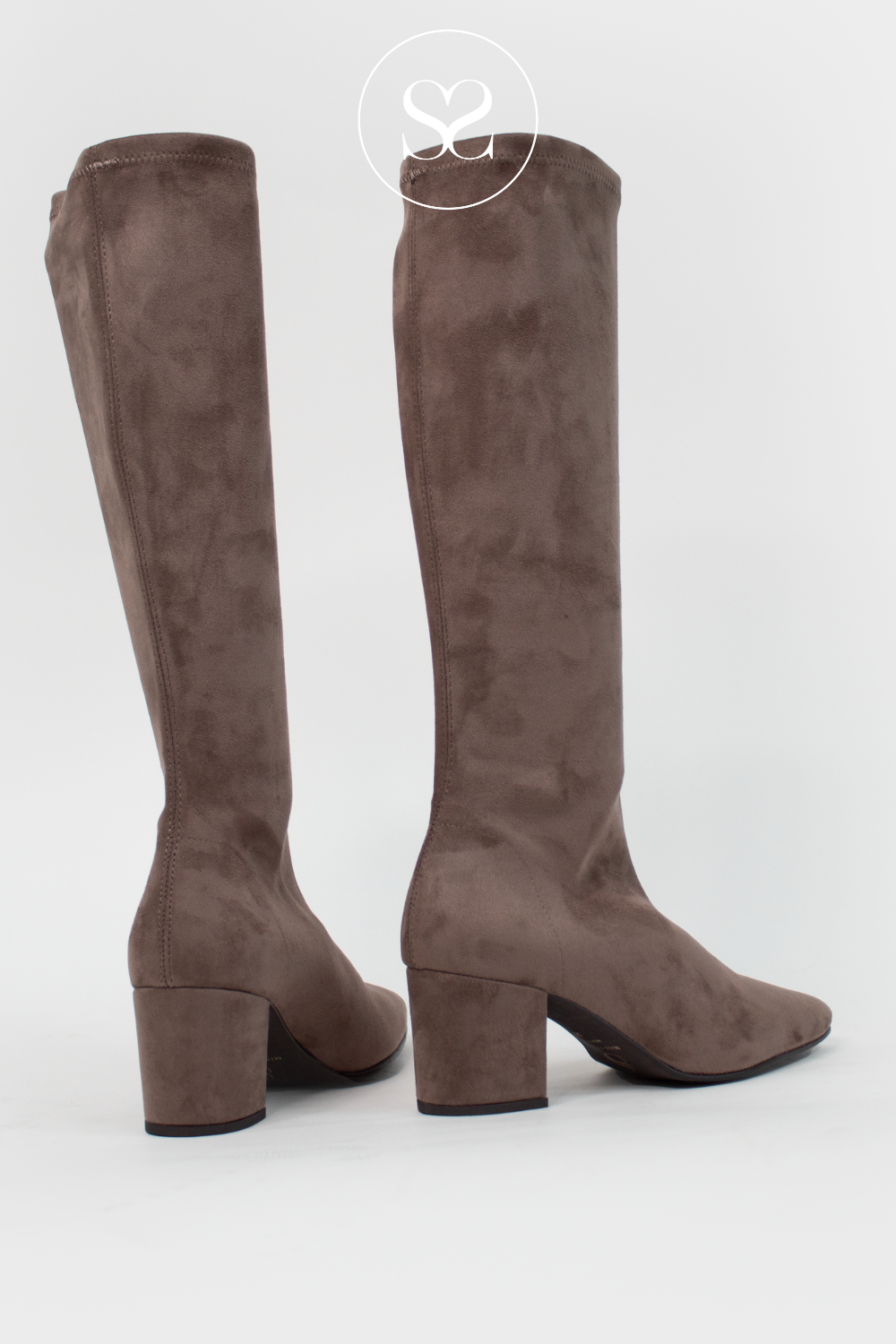 Taupe knee high boots hot sale