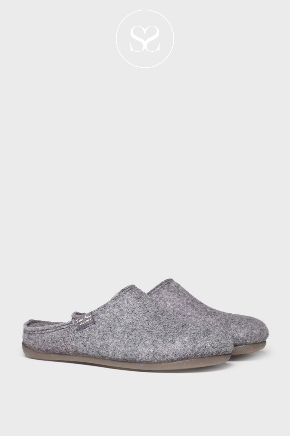 TONI PONS MONA-FR GREY FAUX WOOL CLOG SLIPPERS