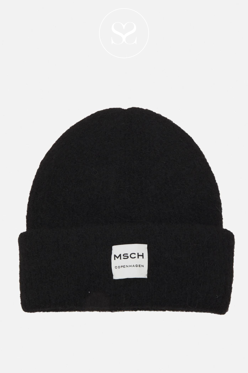 MOSS COPENHAGEN BLACK HOPE BEANIE HAT