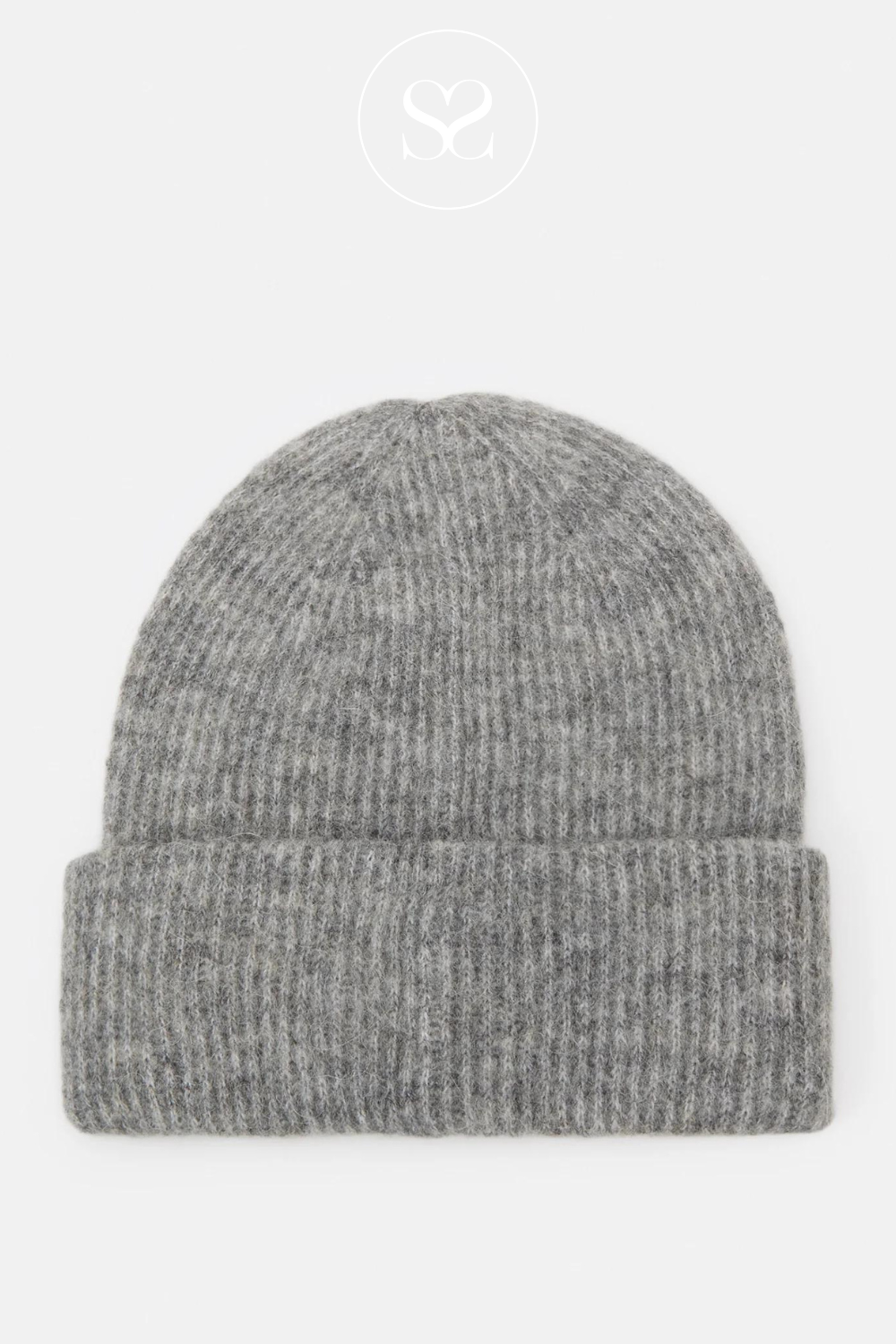 MOSS COPENHAGEN GREY HOPE BEANIE HAT