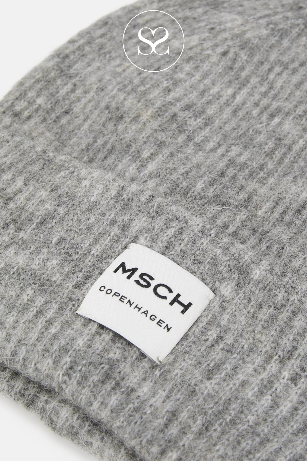 MOSS COPENHAGEN GREY HOPE BEANIE HAT