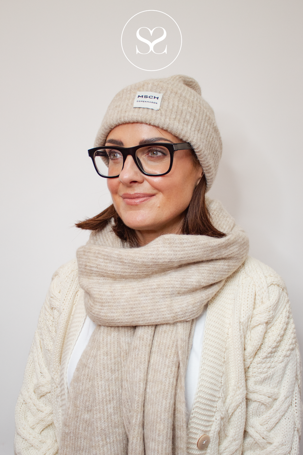 MOSS COPENHAGEN HOPE TAUPE SCARF