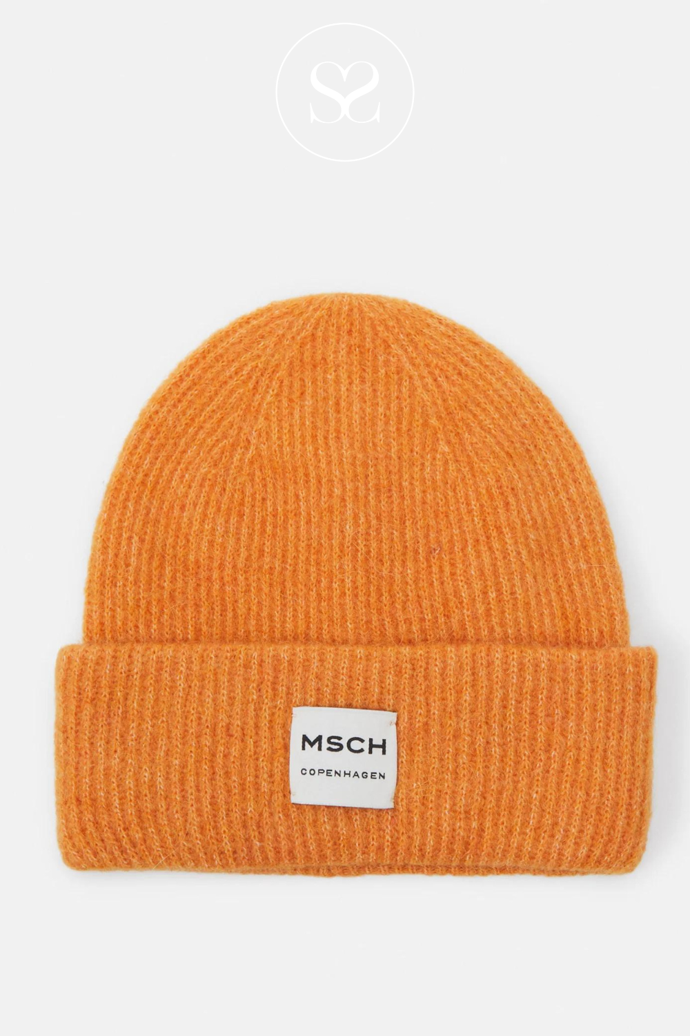 MOSS COPENHAGEN ORANGE HOPE BEANIE HAT