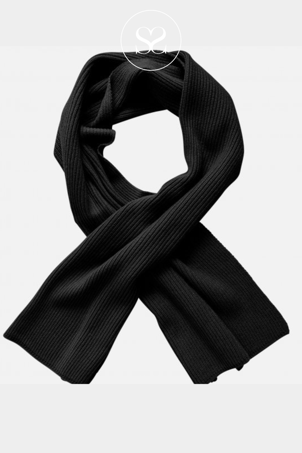 MOSS COPENHAGEN BLACK GALINE RACHELLE BLANKET SCARF