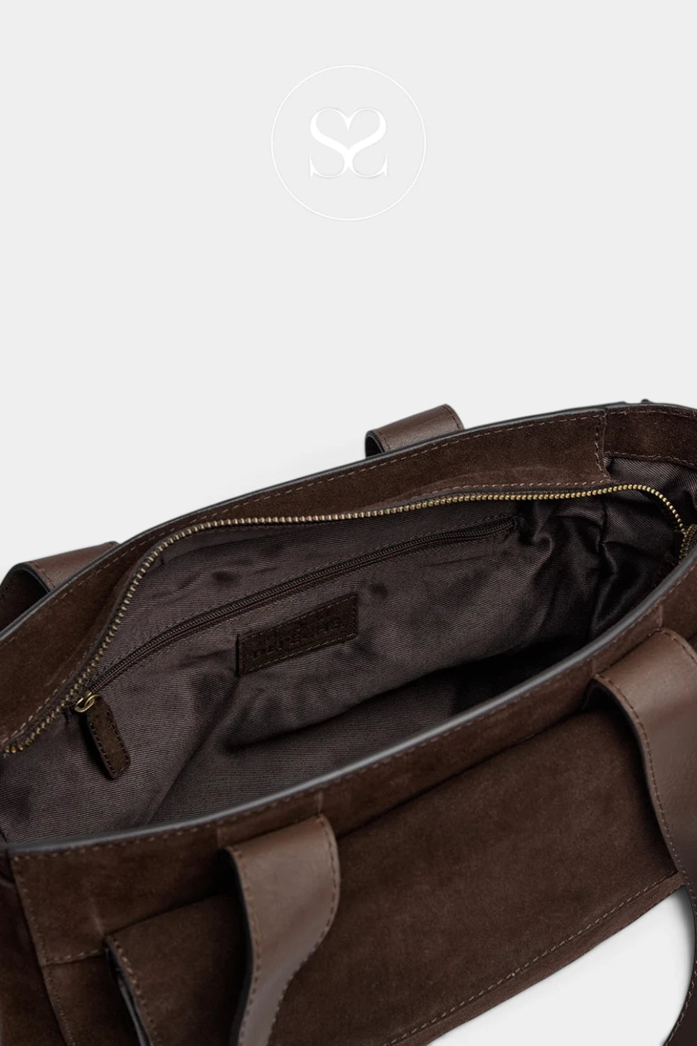 Depeche Chocolate Brown Suede Shoulder bag - 17394