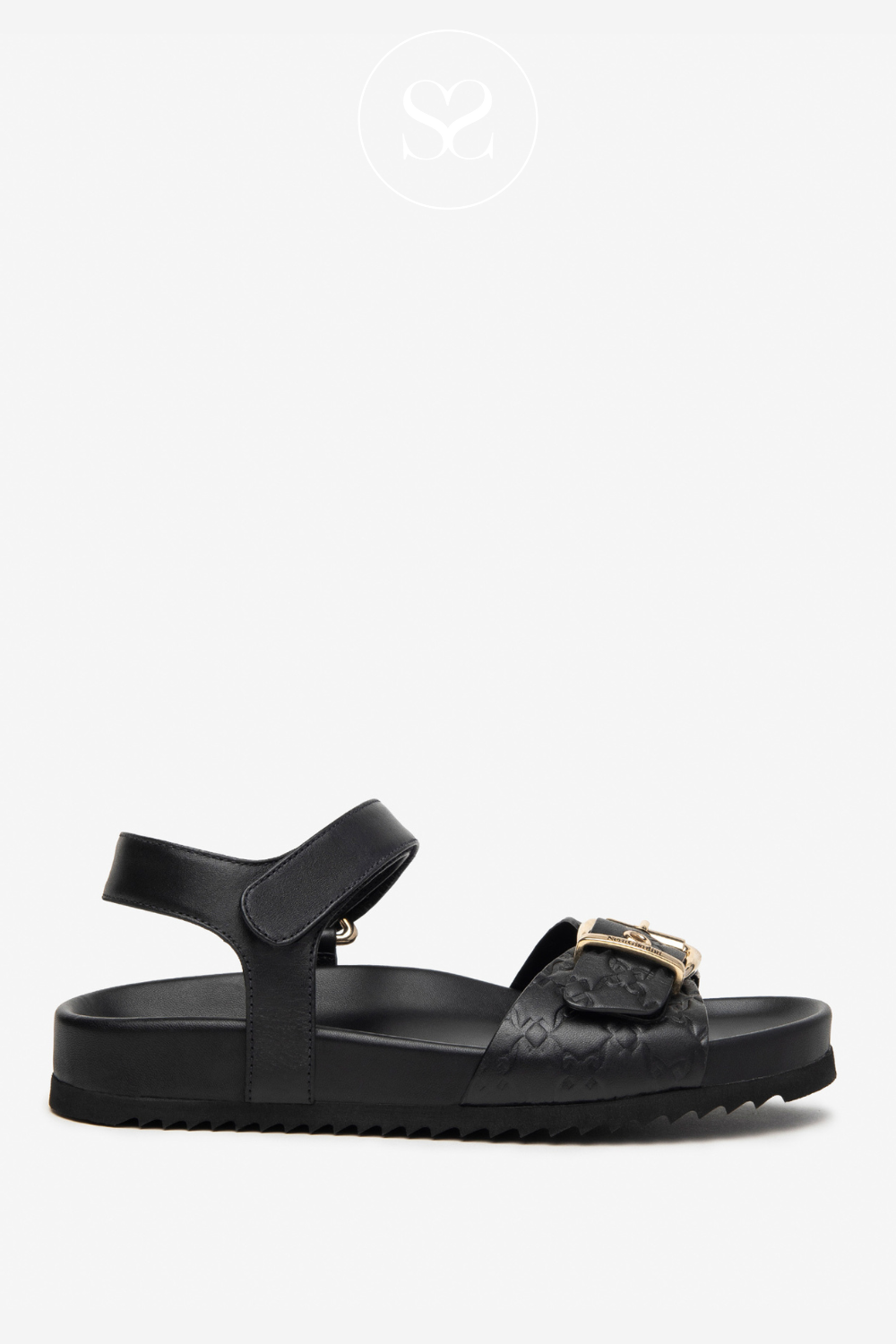 CHUNKY BLACK LEATHER SANDALS FROM NERO GIARDINI
