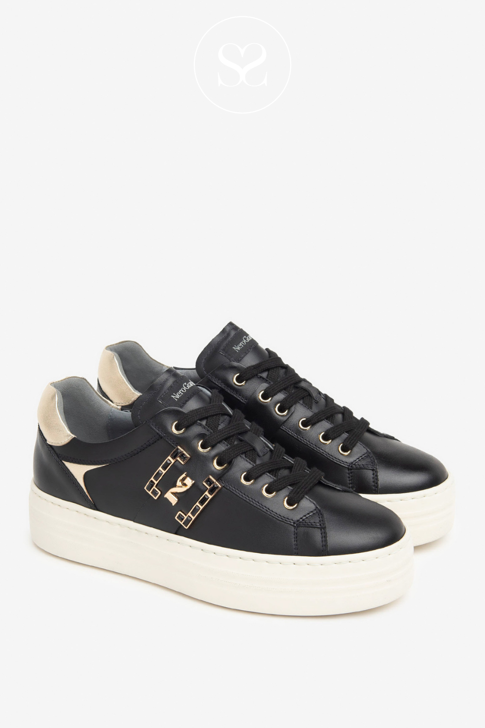 Nero Giardini i1411612d black platform trainers for women