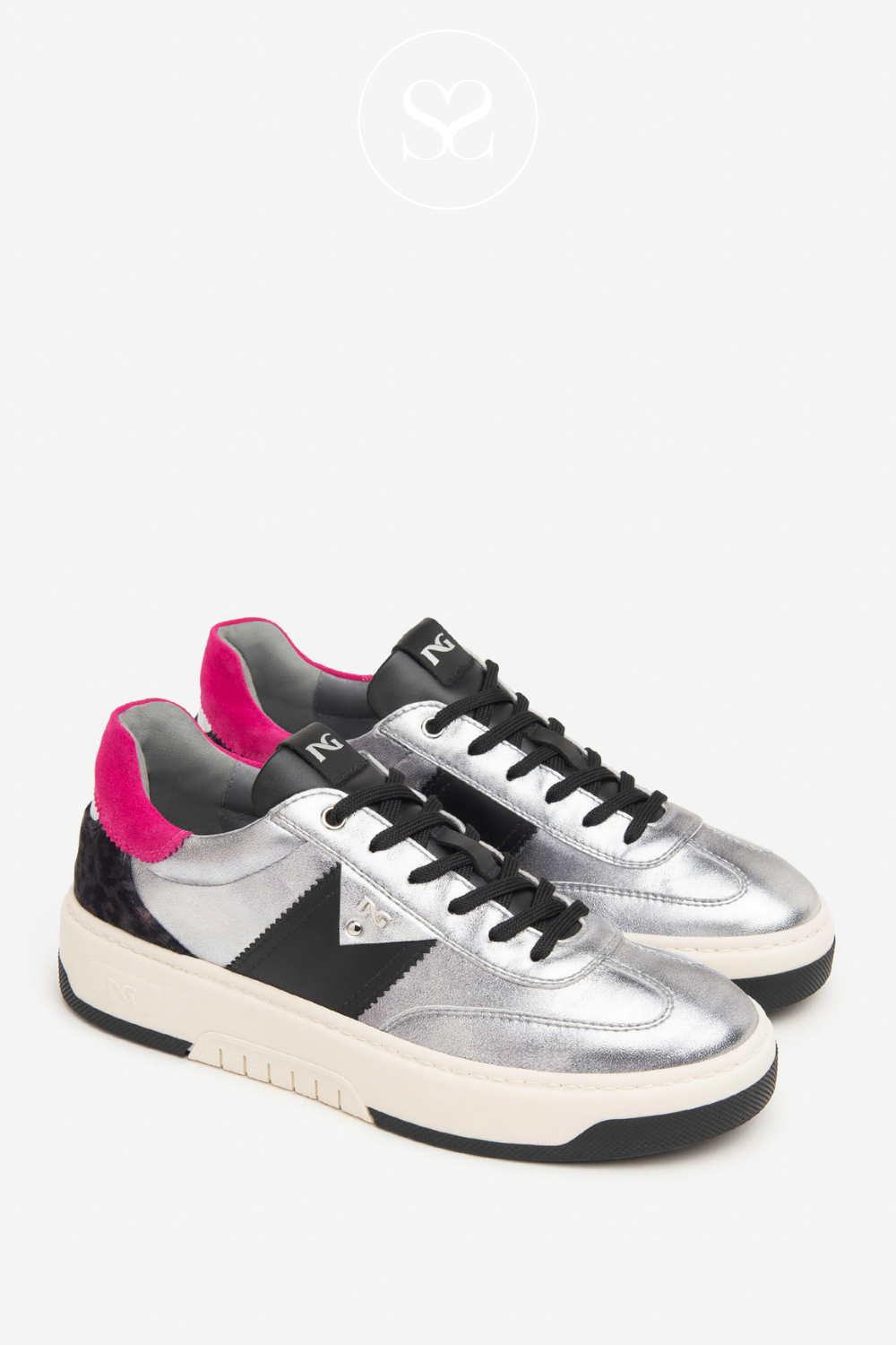 SILVER AND BLACK SNEAKERS FROM NERO GIARDINI I411646D