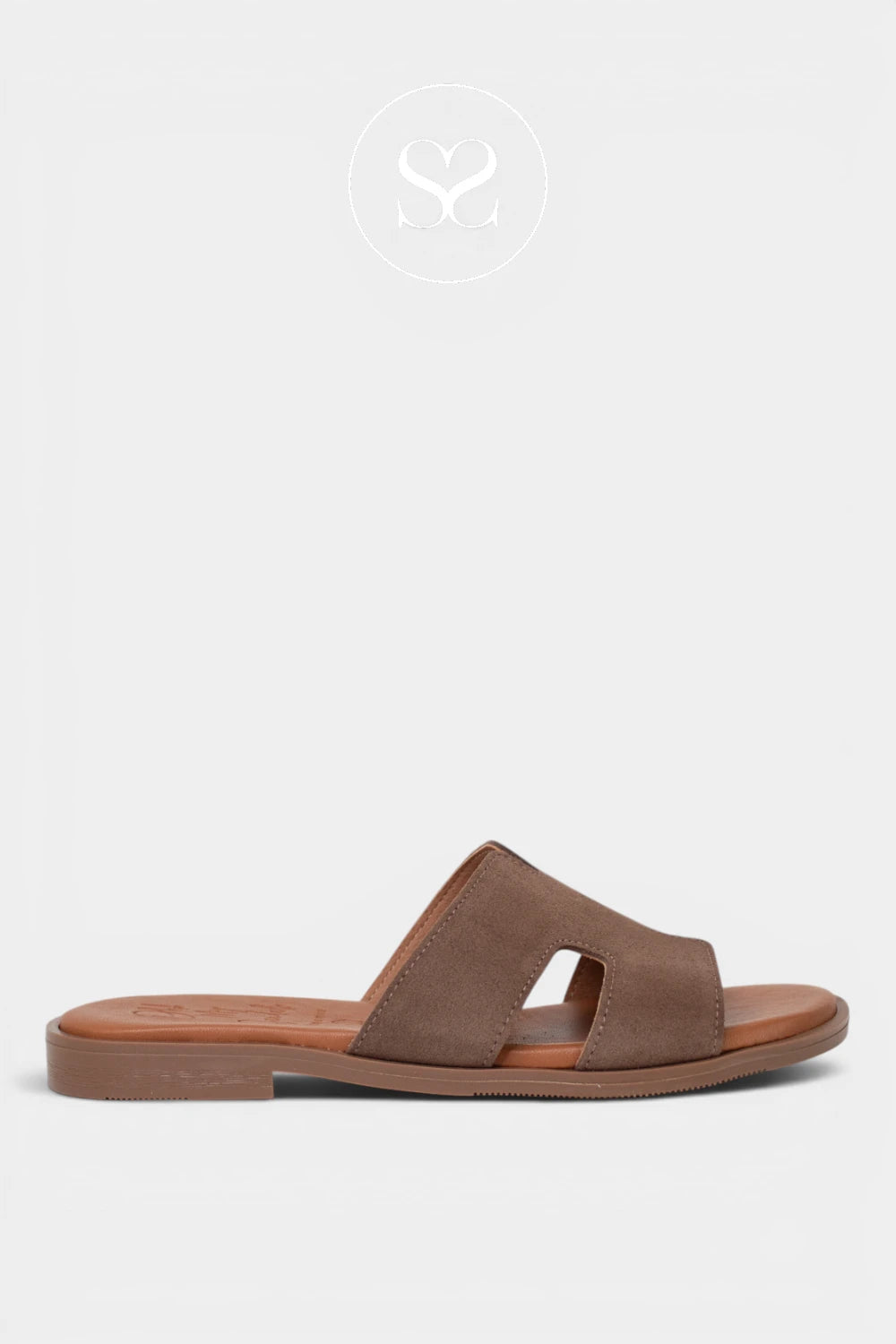 Chocolate brown suede sliders in Ireland