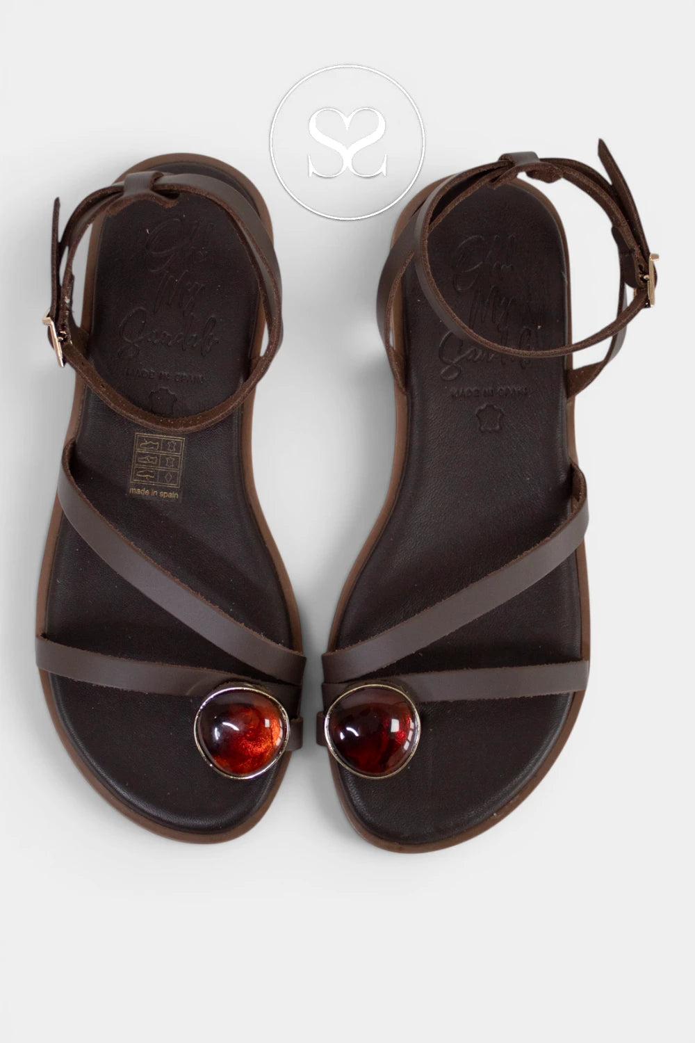 Oh My Sandals Brown Flat Sandals 5855 Ireland