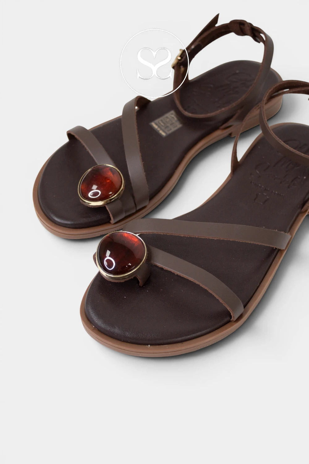 Chocolate brown flat toe loop sandals from Oh My sandals in Ireland