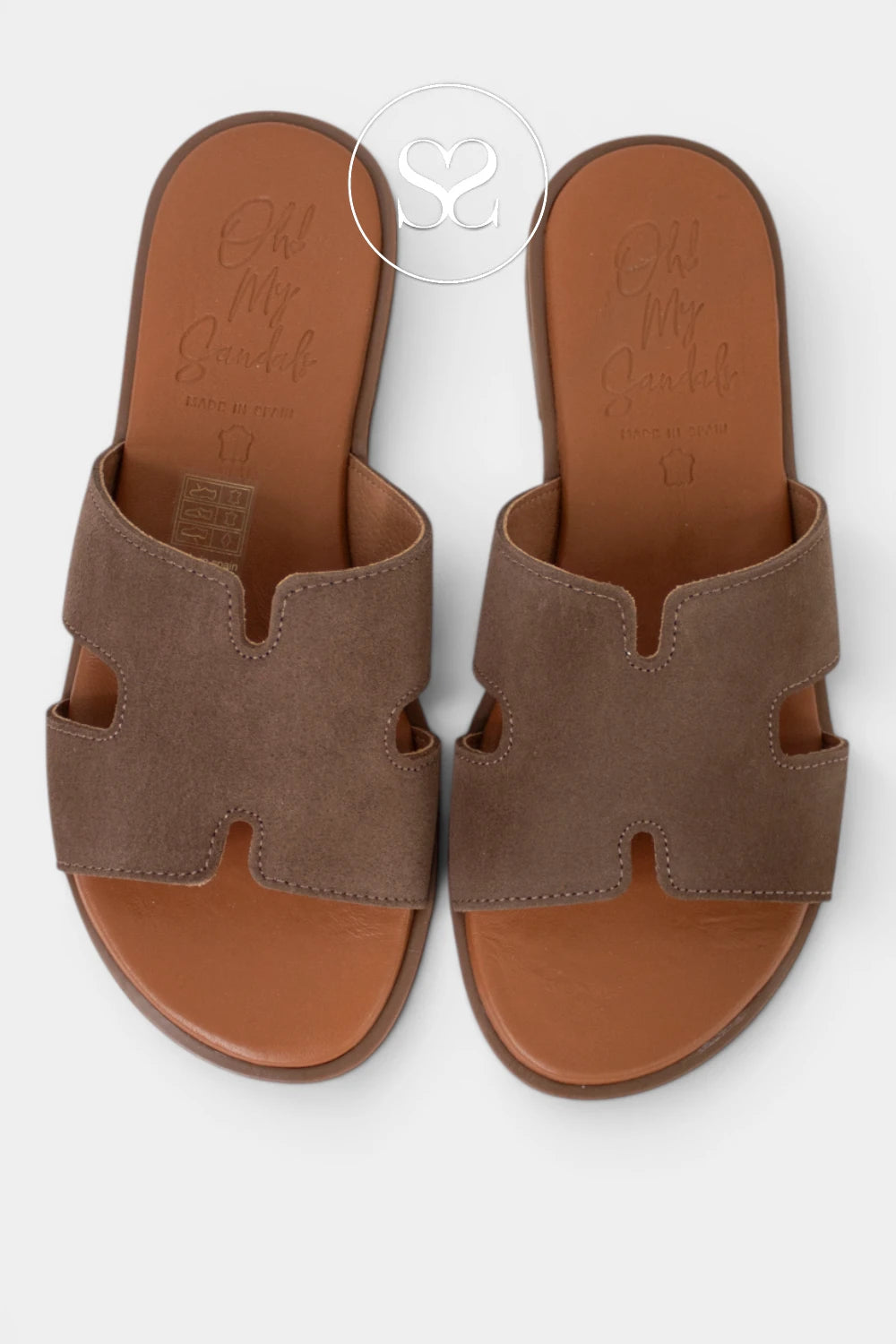 comfortable brown dressy slider sandals from Oh MY Sandals