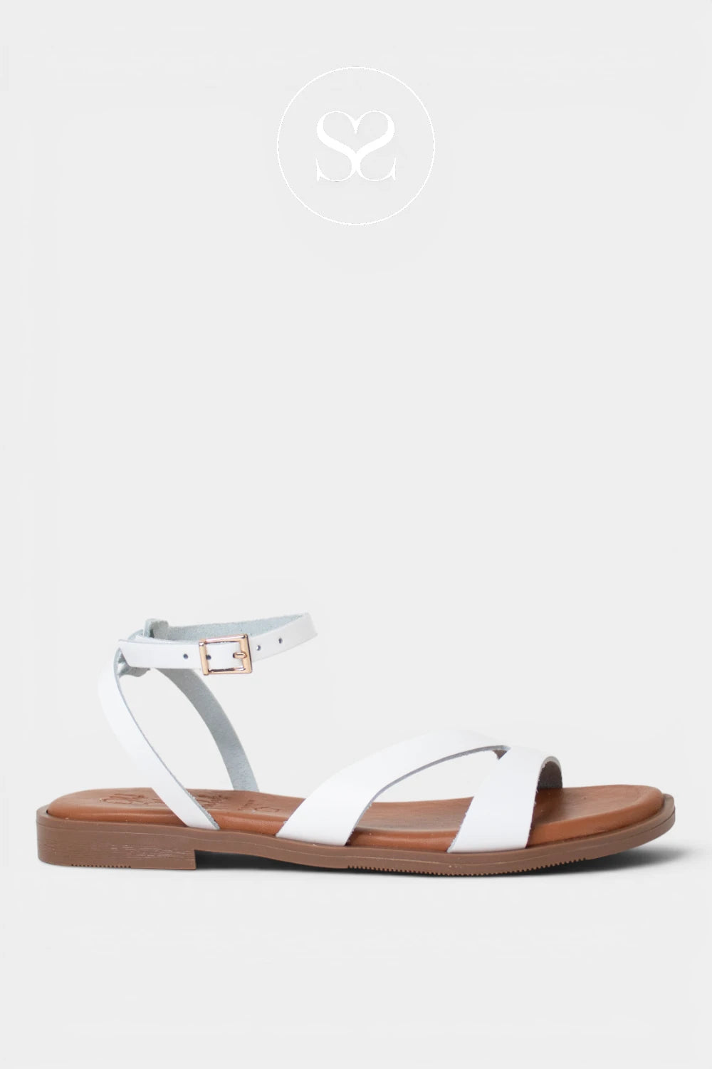 Oh My Sandals White Flat Strappy Sandals 5856