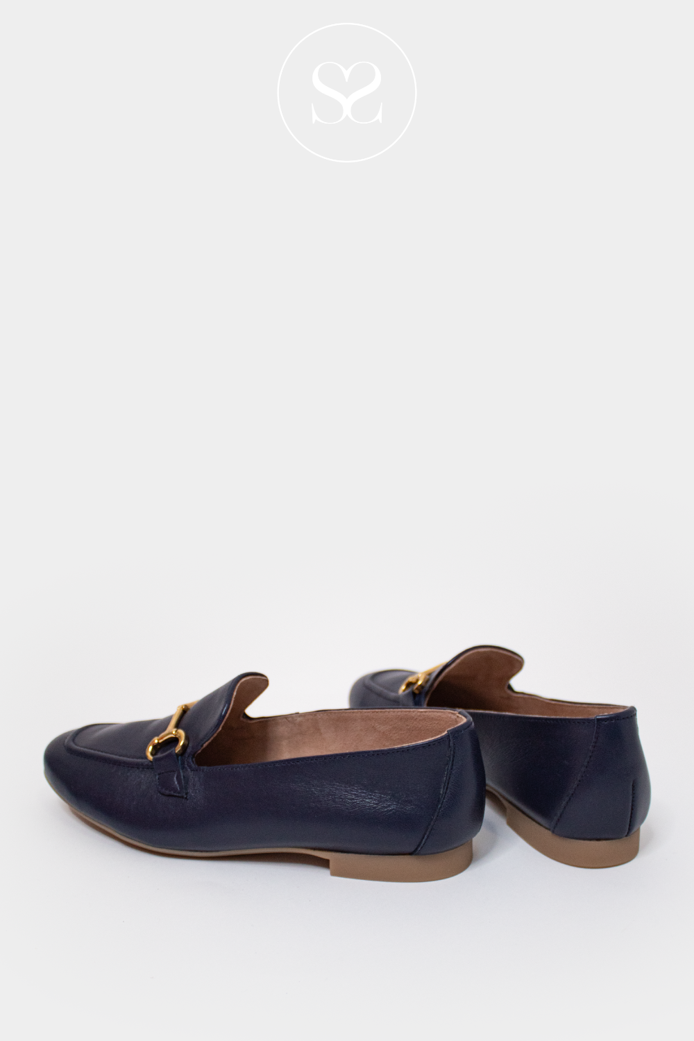 PAUL GREEN 2596 NAVY LEATHER LOAFERS