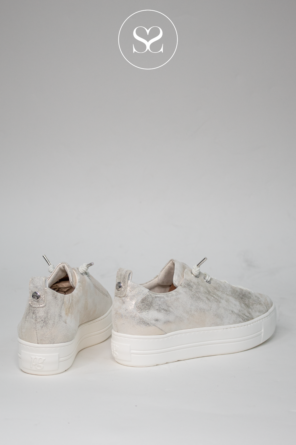PAUL GREEN 5017 METALIC PULL ON FLATFORM TRAINERS