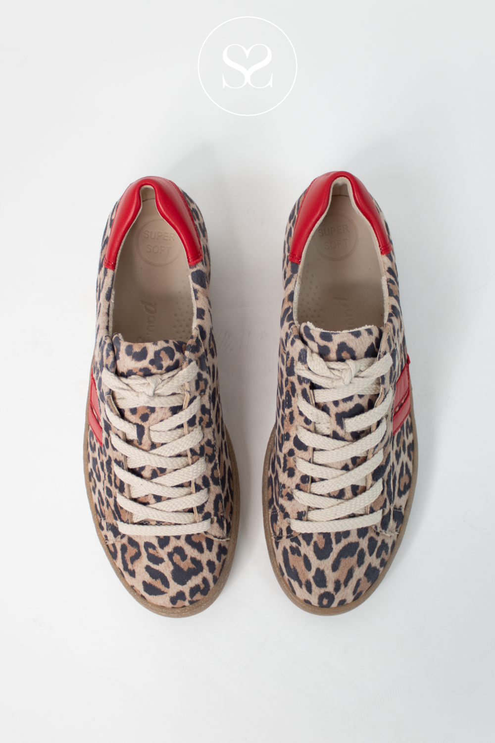 PAUL GREEN 5464 LEATHER LEOPARD TRAINERS