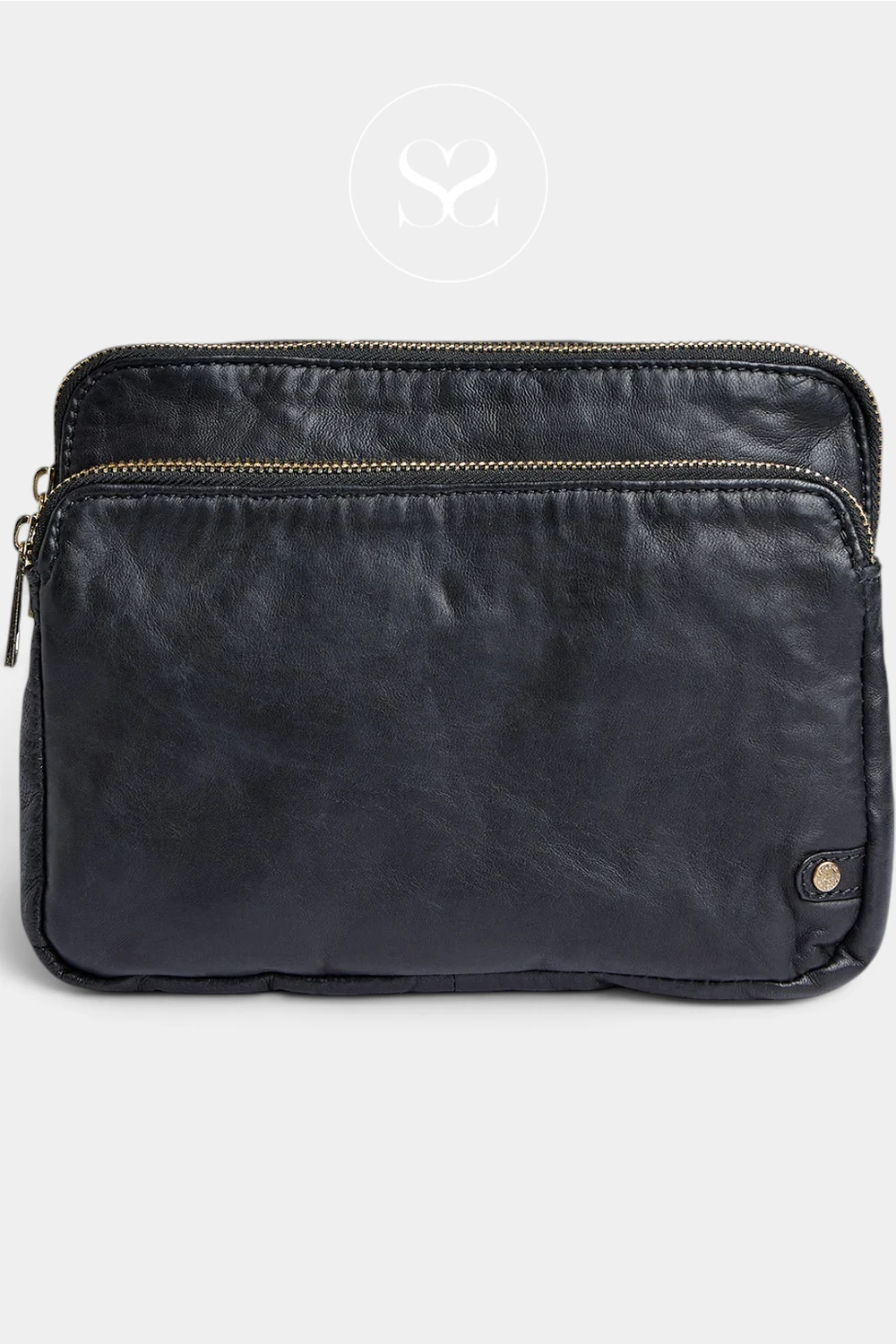 Depeche Black Leather with Gold Hardware Crossbody Bag — 17286 for women - Ireland