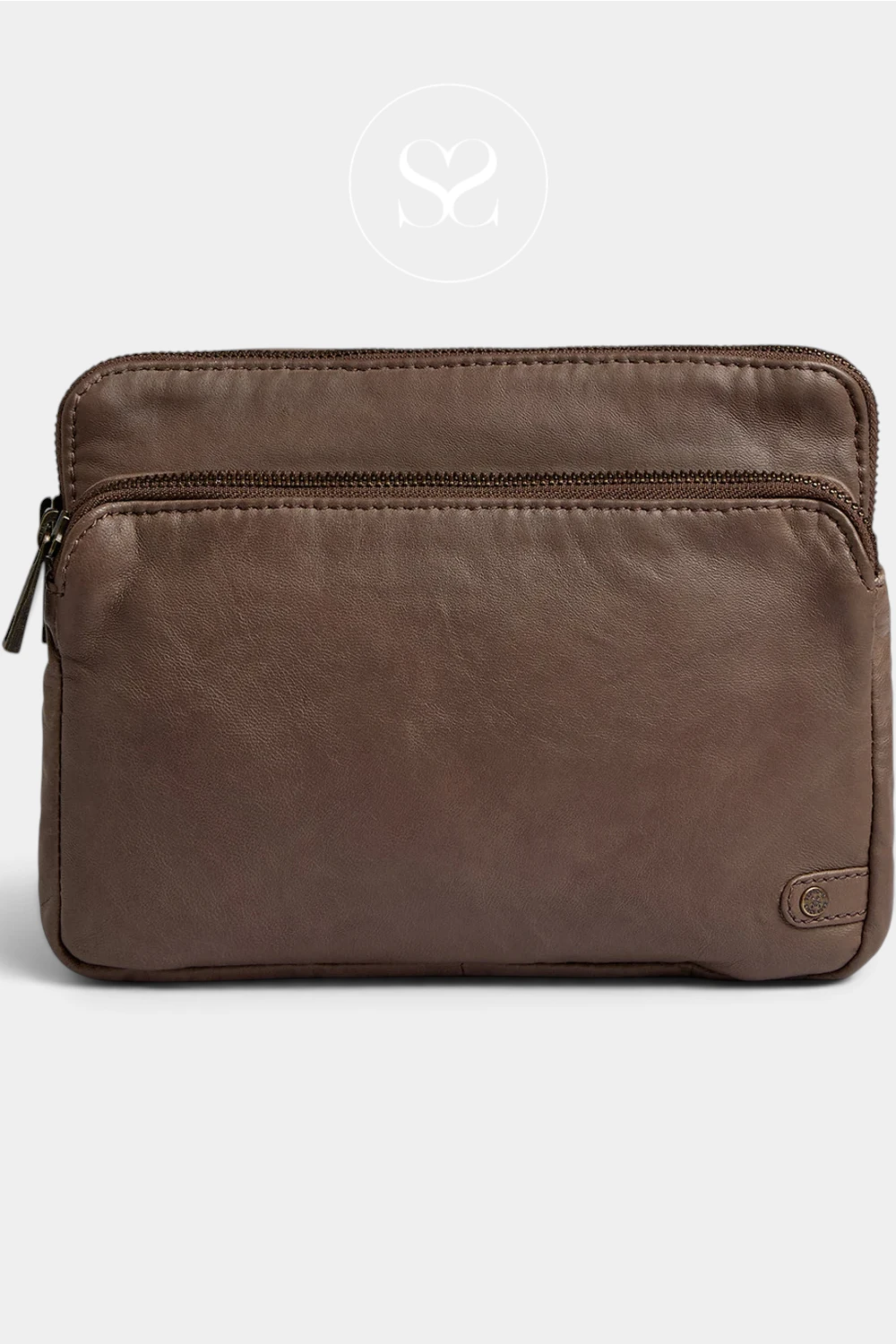 Depeche Dark Taupe Leather Crossbody Bag — 17286 for women -Ireland
