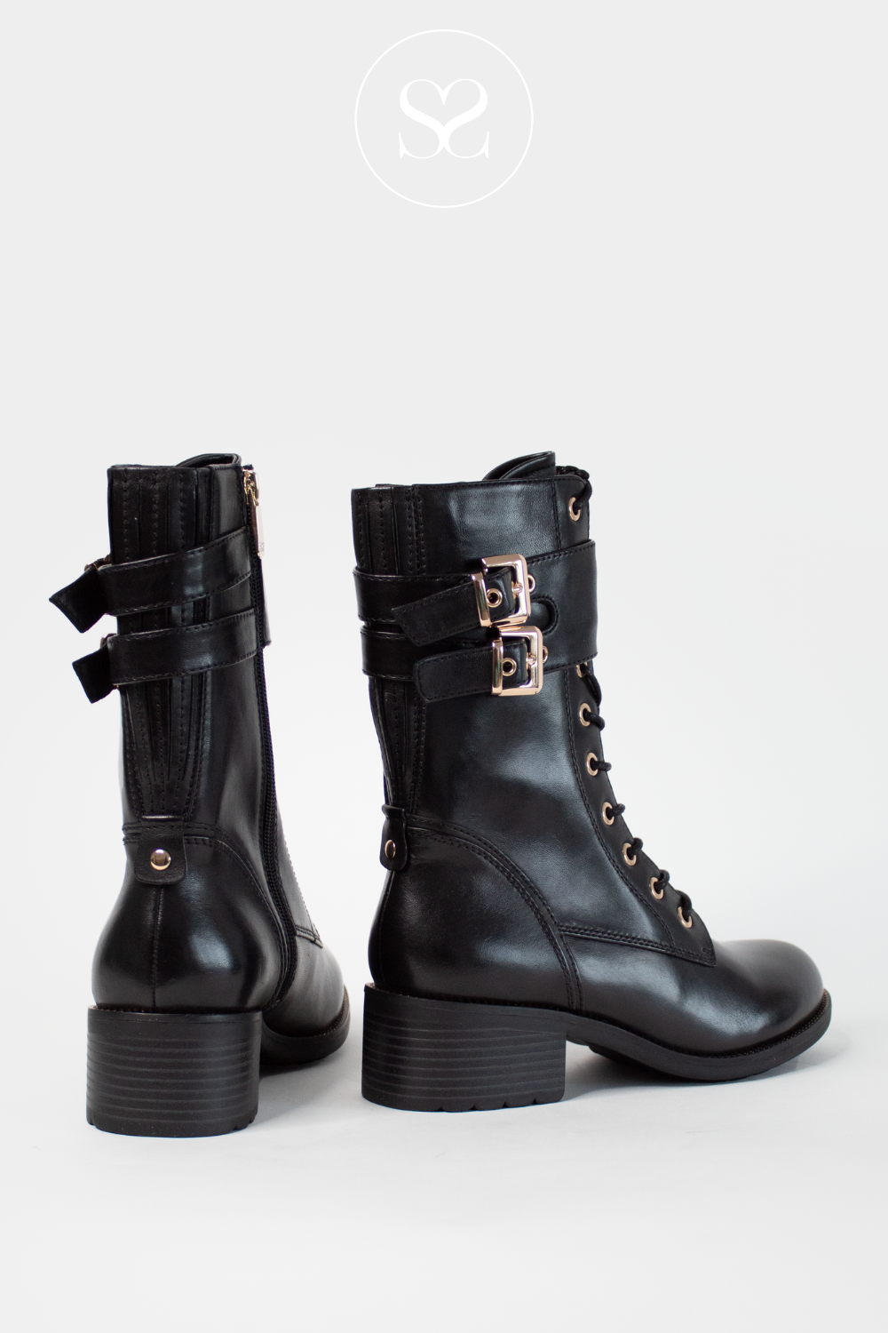 REGARDE LE CIEL EMILY 39 BLACK LEATHER BIKER BOOTS